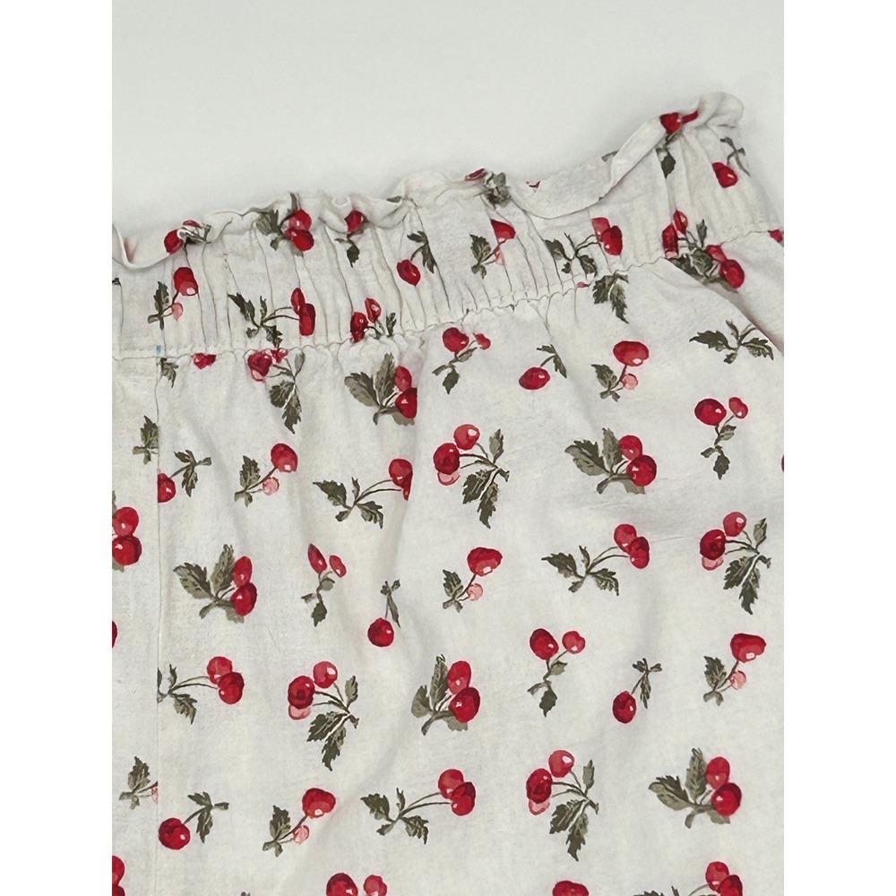 Abercrombie Cherry Print Linen Blend Lined Shorts Coquette Cottagecore M - Picture 4 of 9
